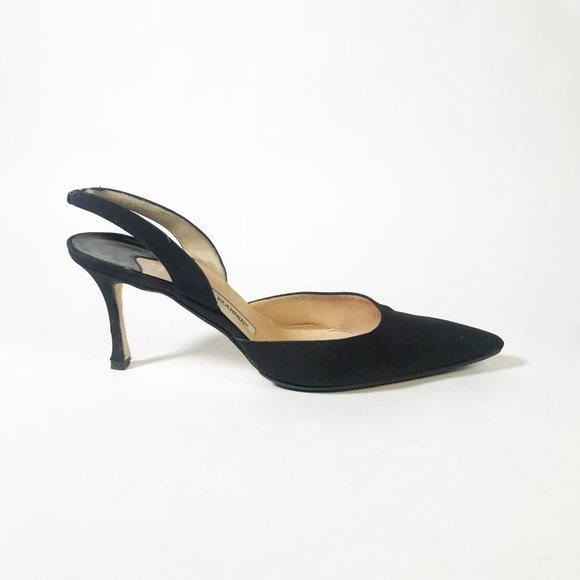 Manolo Blahnik Satin CAROLYNE Slingback, Size 40.5 - Picture 4 of 8